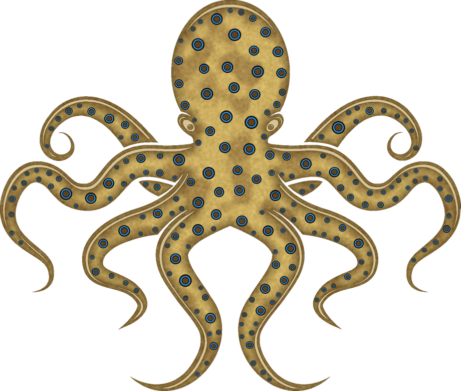 Emergent blue-ringed octopus mascot